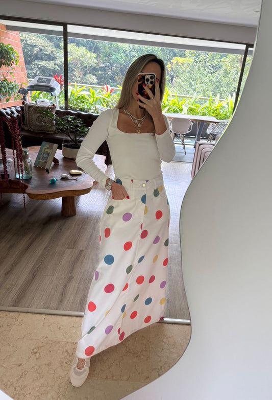 Falda Marfil Confeti 