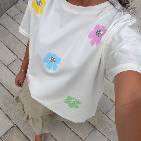 Camiseta Flores Pastel 