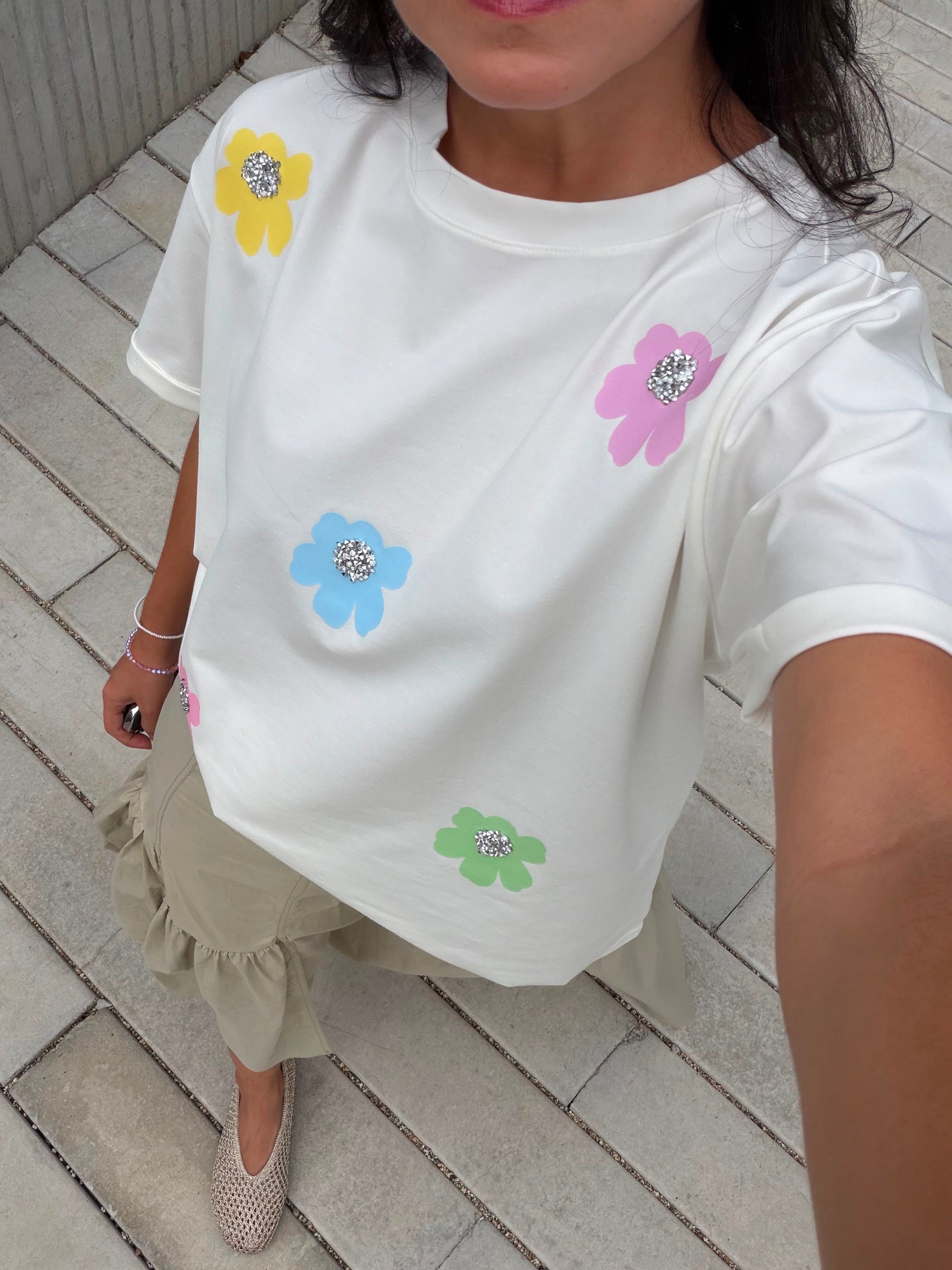Camiseta Flores Pastel 
