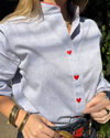 Blue Chambray Hearts Shirt