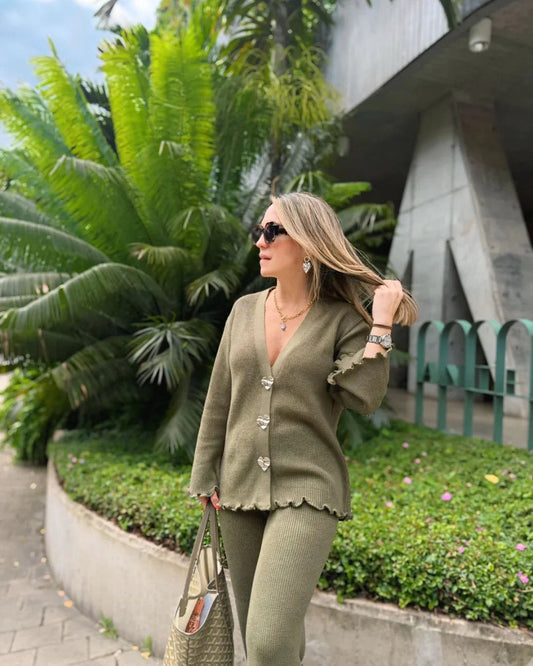 Essential Green Sweater - Golden Hearts