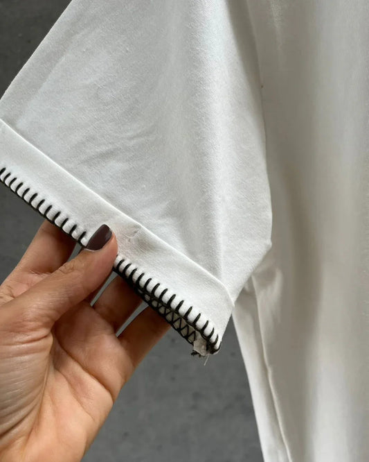 Military Green Embroidered Basic T-shirt