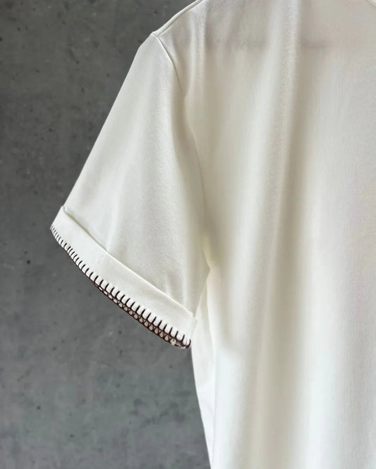 Chocolate Embroidered Basic T-shirt