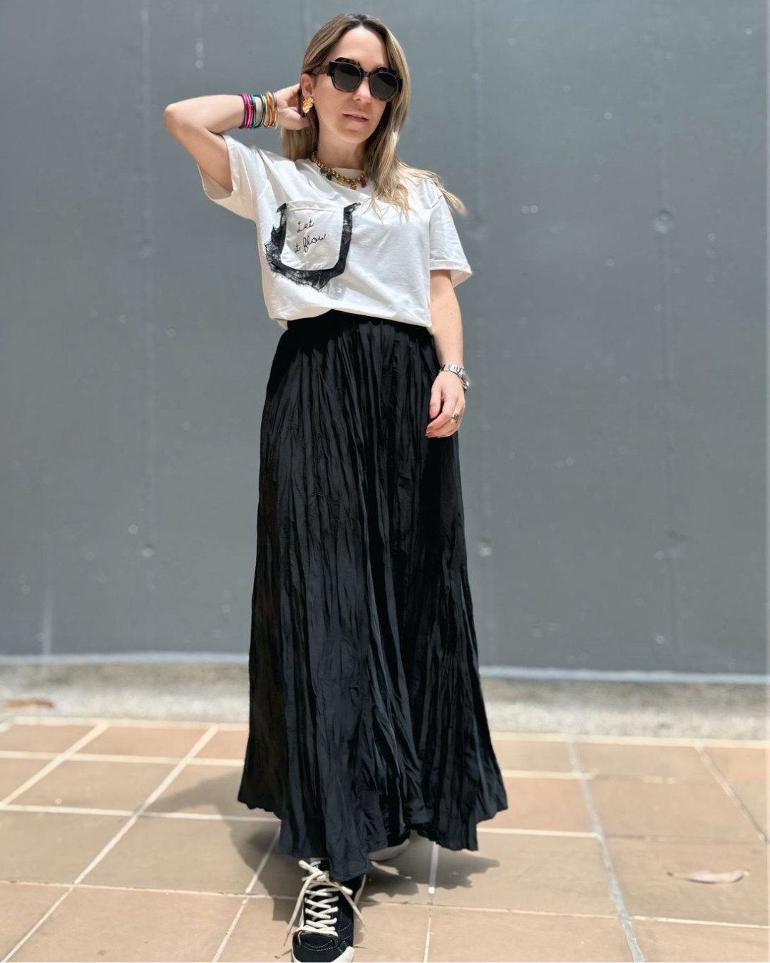 Falda Plisada Negra 