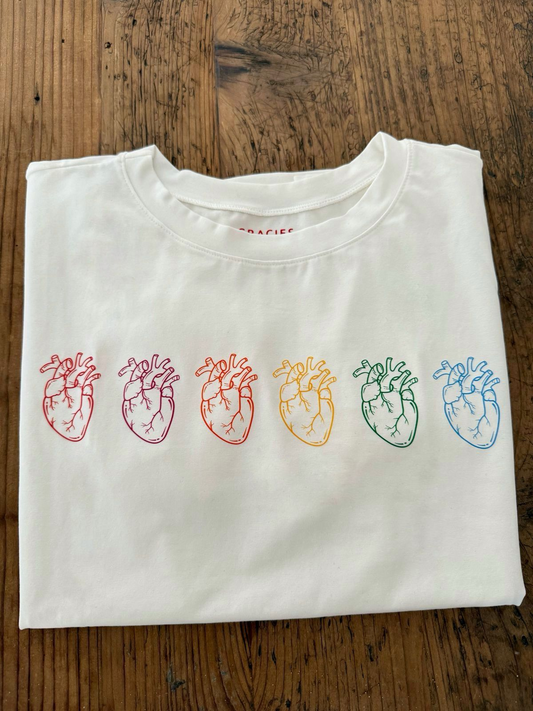 Multicoloured Hearts T-shirt
