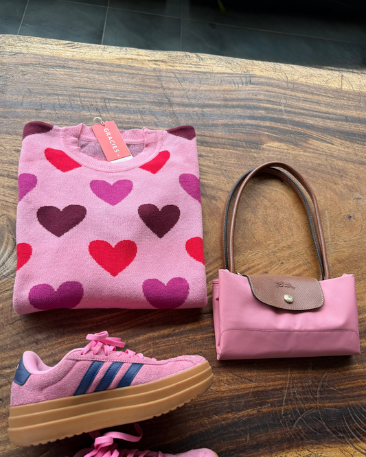 Pink Heart Sweater