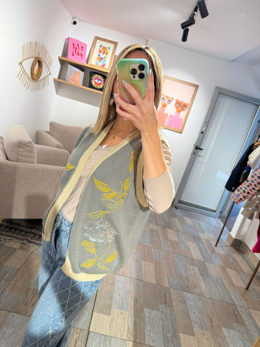 Embroidered Flower Vest