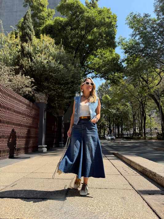 Denim Midi Skirt