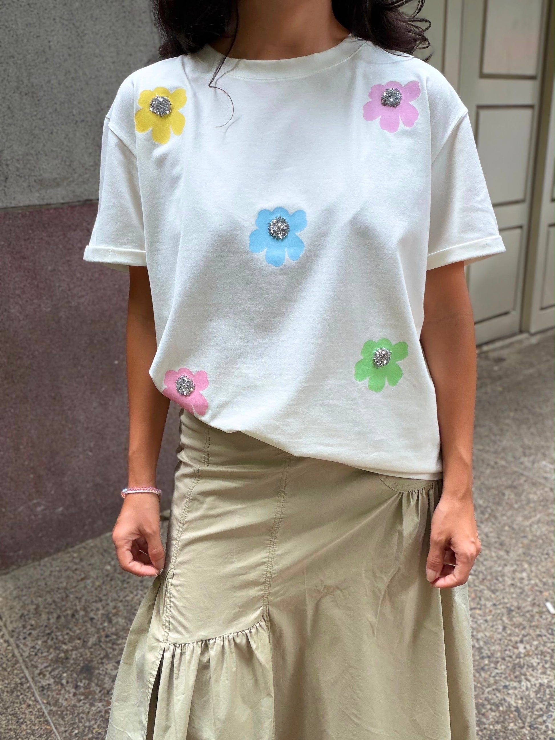 Camiseta Flores Pastel 