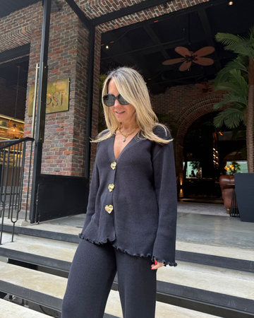 Essential Black Sweater - Golden Hearts