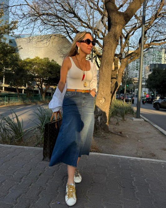 Denim Midi Skirt