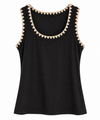Black Embroidered Tank Top