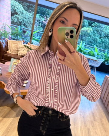 Wine Striped Shirt