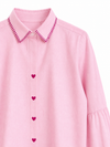 Camisa Rosa Chambray Corazones Magenta 