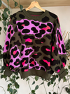 Military Green Animal Sweater