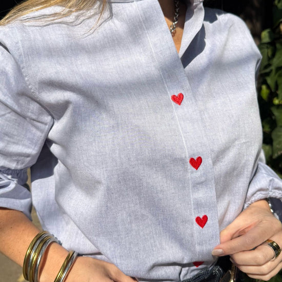 Camisa Azul Chambray Hearts 