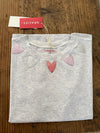 Grey T-shirt with Sparkling Hearts