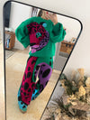 Green Leopard Print Pants