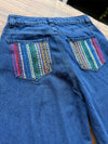 Blue Jeans with Embroidered Pockets