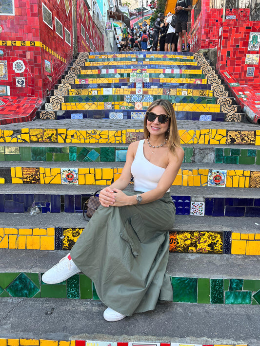 Olive Green Cargo Skirt