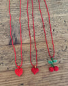Matte Red Heart Necklace