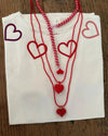 Matte Red Heart Necklace
