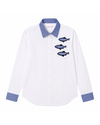 Camisa blanca en algodon de rayas peces