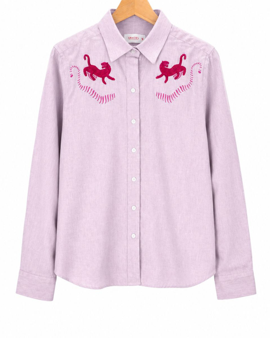 Grape Chambray Shirt Tigers Infinity