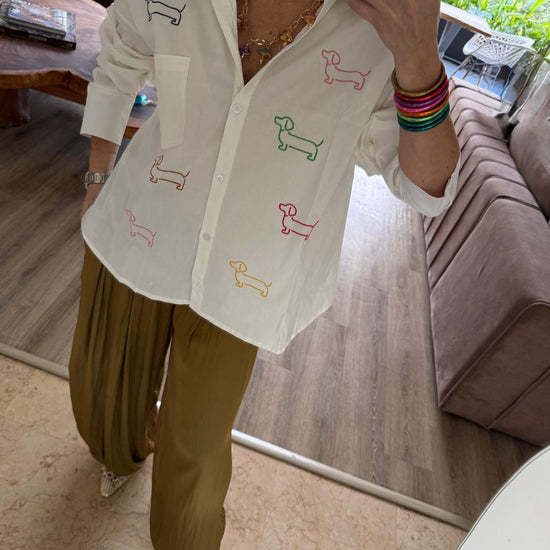 Camisa Perritos Salchicha Oversize 