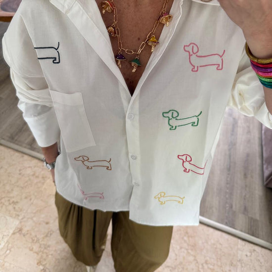 Camisa Perritos Salchicha Oversize 