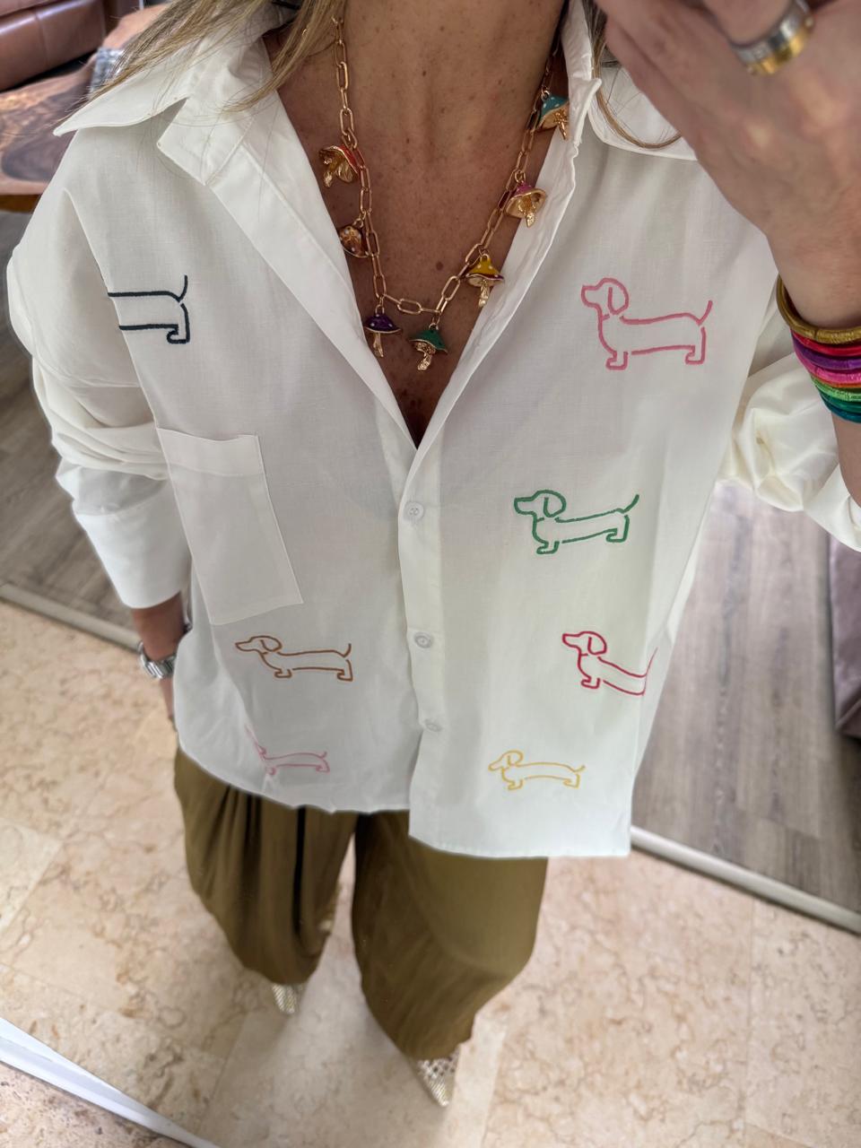 Camisa Perritos Salchicha Oversize 