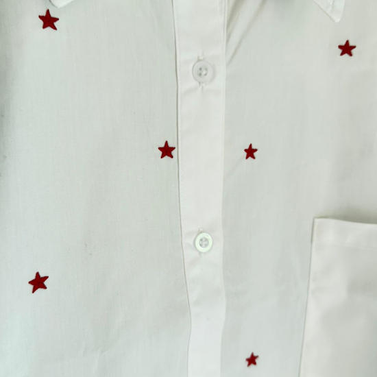 Camisa Marfil Estrellas Oversize 