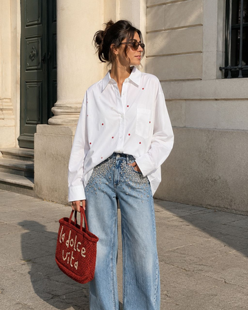 Camisa Marfil Estrellas Oversize 