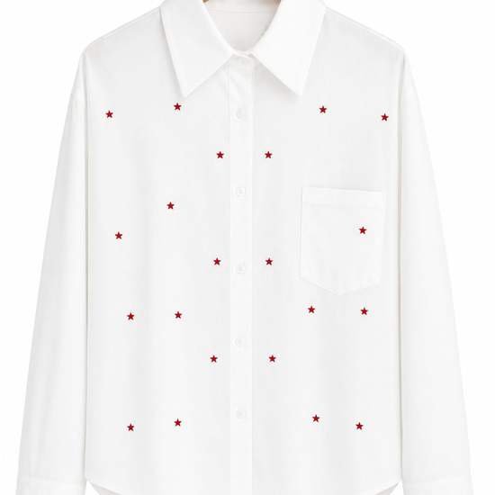 Camisa Marfil Estrellas Oversize 