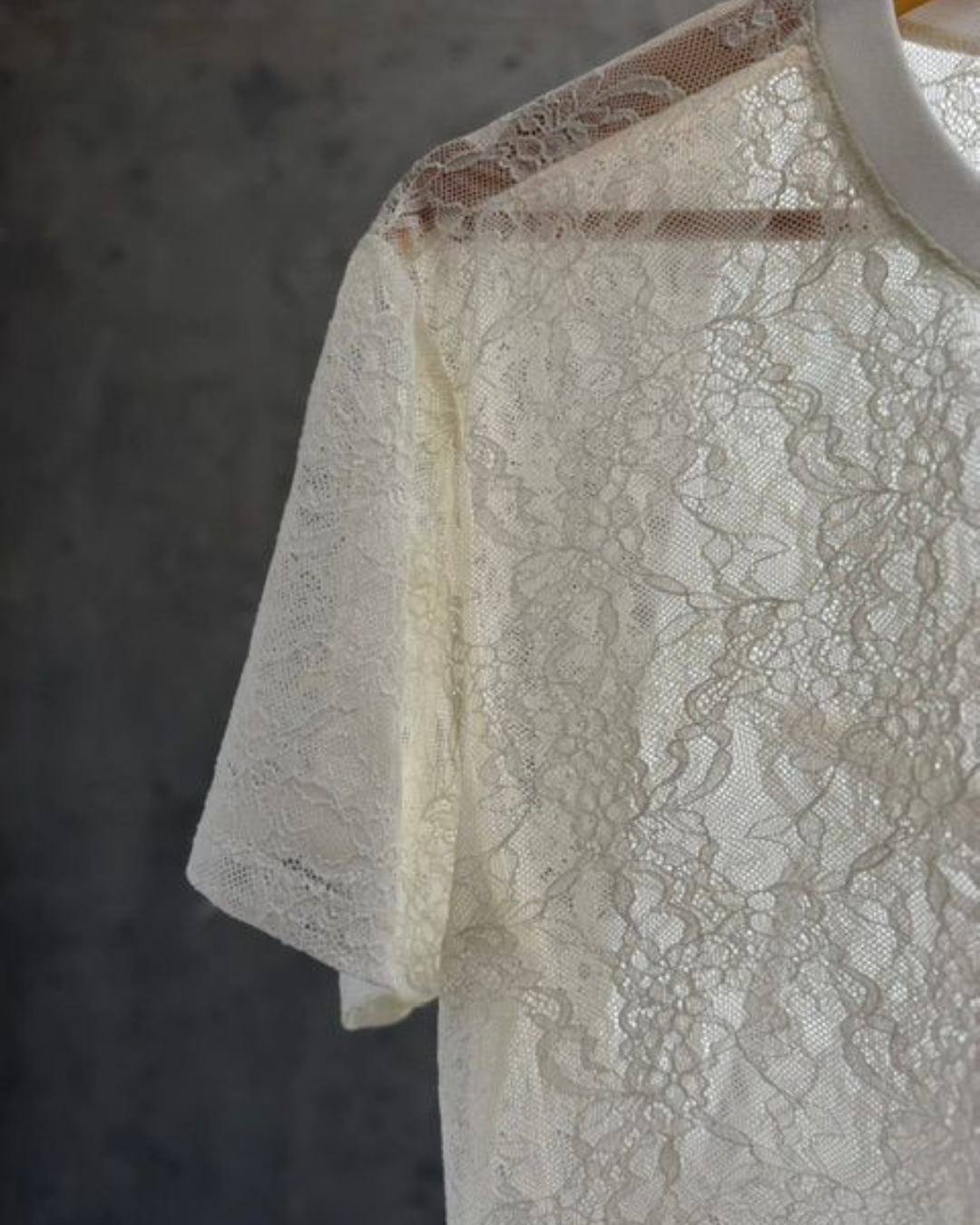 Camiseta Encaje Marfil 