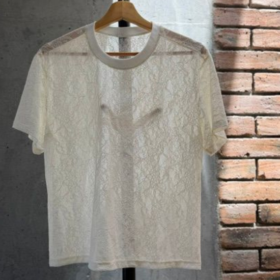 Camiseta Encaje Marfil 
