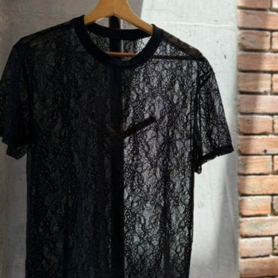 Camiseta Encaje Negra 