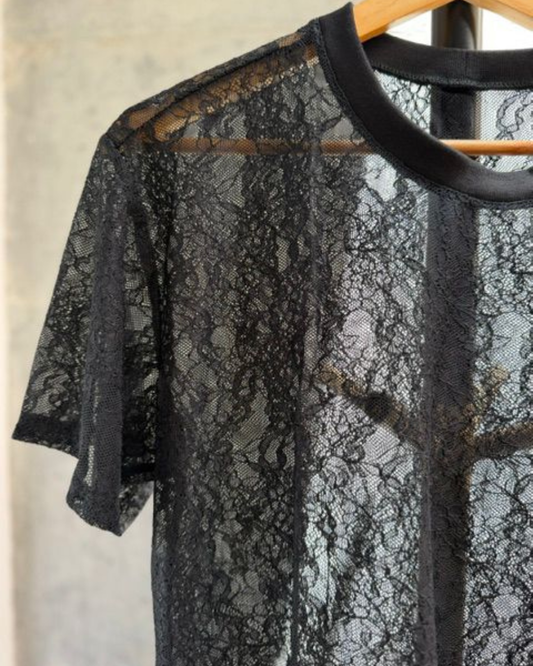 Camiseta Encaje Negra 