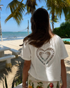Ivory T-shirt with Heart Threads