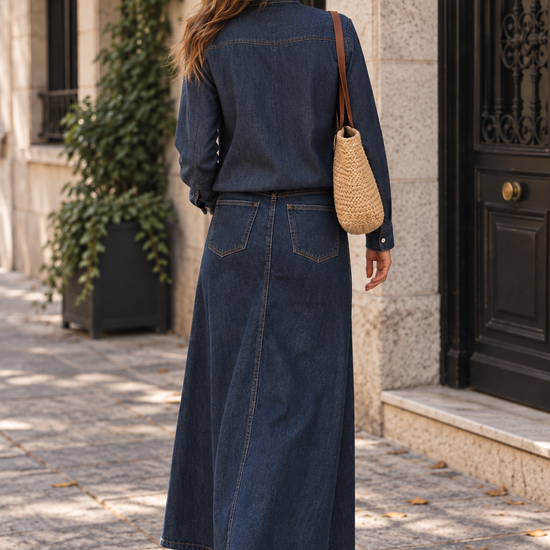 Falda Denim Azul Oscuro 