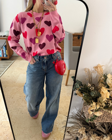 Pink Heart Sweater