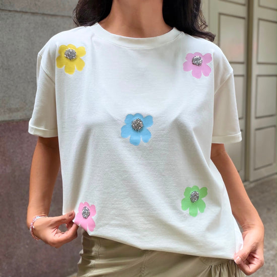 Camiseta Flores Pastel 