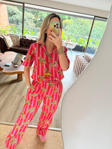 Red Striped Tiger Pants