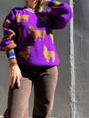 Sweater Llamas Morado 
