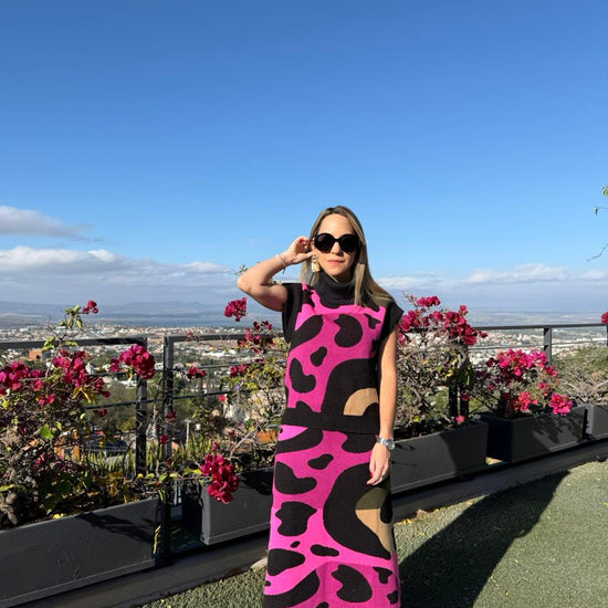 Falda Animal Ondas Magenta 