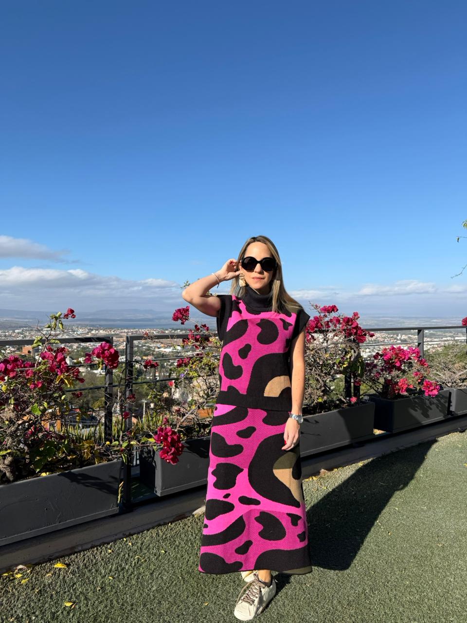 Falda Animal Ondas Magenta 