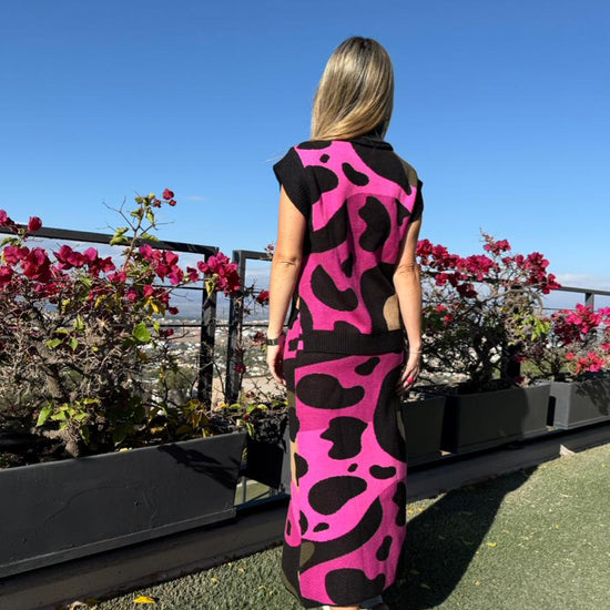 Falda Animal Ondas Magenta 