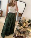 Green Pleated Skirt