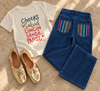Blue Jeans with Embroidered Pockets