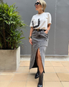 Crossed Skirt Denim Black